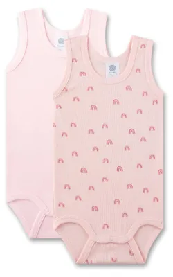 Produktbild von Sanetta Baby-Body ärmellos (Doppelpack) rosa Regenbogen 68