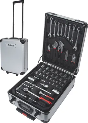 Produktbild von Toolland Werkzeugkoffer gefüllt, 260-teilig, Werkzeugkoffer Set komplett, Werkzeugtrolley,