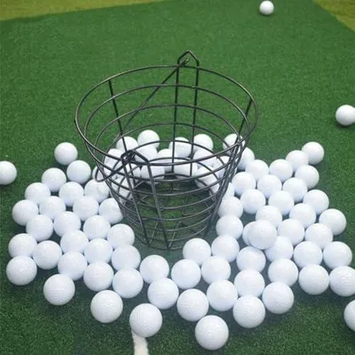 Produktbild von Golfballeimer mit Drahtkorb und Griff, Organizer für das Golftraining