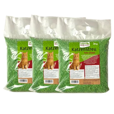 Produktbild von Tofu Katzenstreu 9 kg – 100 % natürlich & biologisch abbaubar– ultra saugstark, klumpend, staubfrei & geruchsneutral – Katzenstreu aus Pflanzenfasern.