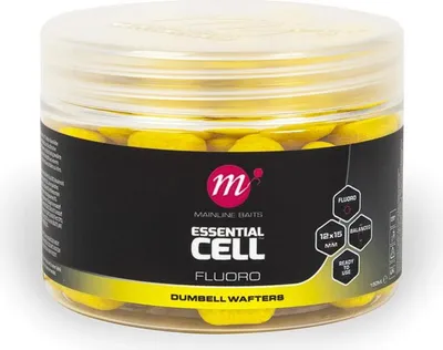 Produktbild von Mainline Baits Essential Cell Fluoro Dumbell Wafters 12 x 15 mm Yellow
