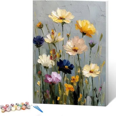 Zdjęcie produktu dla Zestaw do malowania po numerach "Chrysantemy", format 40x50 cm, przeznaczony dla dorosłych i młodzieży