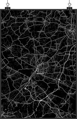 Produktbild von Mr. & Mrs. Panda Bild Bielefeld DIN A3 - Geschenk, Stadt, Wandbild, wanddeko, kunstdruck poster, drucke, Plakat, Dorf Karte Landkarte Map Stadtplan