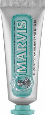 A product shot of a Marvis toothpaste tube.