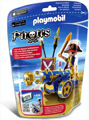 Produktbild von PLAYMOBIL 6164 Blaue App-Kanone mit PiratenOffizier