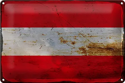 Produktbild von Blechschild Flagge Österreich 30x20cm Flag of Austria Rost