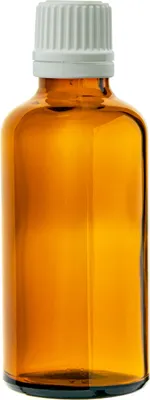 Obrázok produktu pre Jantárová sklenená fľaša 15 ml s bielym kvapkadlom, závit 18/415