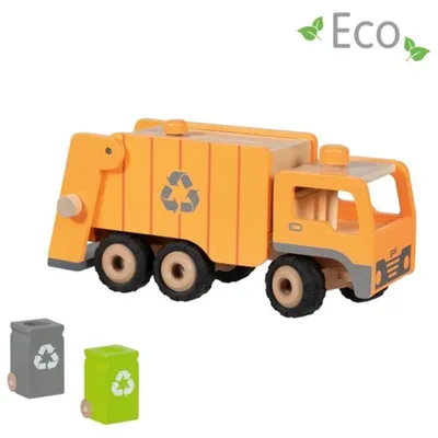 Zdjęcie produktu dla Goki 55848, Śmieciarka, 3 lat(a), Drewno, Metal, Żółty, Czarny