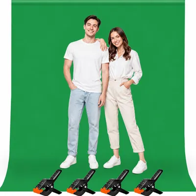 Produktbild von Heysliy Greenscreen Fotohintergrund 2 x 3 m – Faltbarer Chroma Key Green Screen