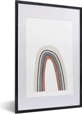 Produktbild von MuchoWow® Gerahmtes Poster Regenbogen - Pastell - Design 40x60 cm - Poster mit Schwarzem Bilderrahmen Wandposter Rahmen Foto Bilder - Poster in Rahmen
