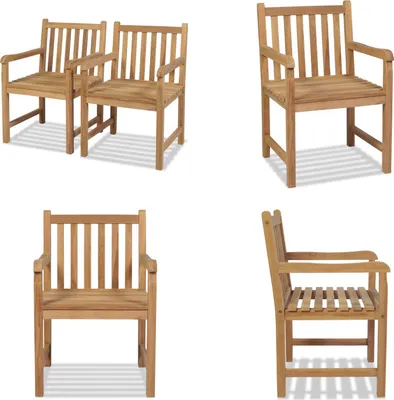 Produktbild von vidaXL Gartenstühle 2 Stk. Massivholz Teak - Gartenstuhl - Gartenstühle - Stuhl - Stühle