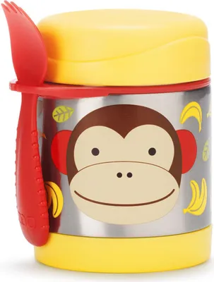 Produktbild von Skip Hop SH252376, Behälter, Rund, 0,325 l, Braun, Rot, Edelstahl, Gelb, Edelstahl, Drehen