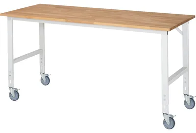 Produktbild von RAU Arbeitstisch 2000x800x910-1230 fahrbar B-Platte 25mm l.gr