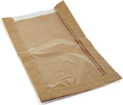 Produktbild von 1000x Papierfaltenbeutel für Gebäck 18 + 6 x 32 cm mit Fenster 13cm