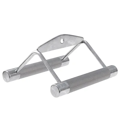 Produktbild von GORILLA SPORTS® Rudergriff - bis 200 kg Belastbar, mit gerändelten Griffflächen, aus Chrom - Kabelzug, Parallelgriff, Kabelzuggriff, Seilzug Griff, Griffe Fitness, Kraftstation