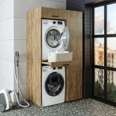Image de Roomart DUO-I, meuble-lavabo de 112 cm de large, en chêne