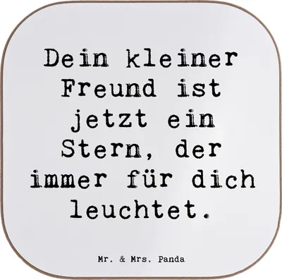 Produktbild von Mr. & Mrs. Panda Untersetzer Glas Spruch Trauerbewältigung Haustierverlust - Weiß - Geschenk, gläseruntersetzer, Tassenuntersetzer, Mut, Vertrauem, Trost, bieruntersetzer