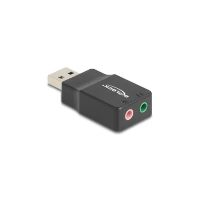 Zdjęcie produktu dla DeLOCK 66634, USB 2.0 Type-A, 2 x 3.5 mm 3 pin, Czarny
