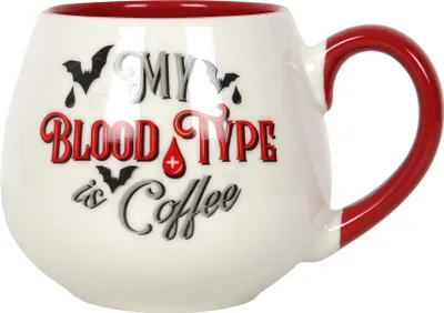 Produktbild von Something Different - Kaffeebecher "My Blood Type is Coffee", Abgerundet SD4751 (Einheitsgröße) (Weiß/Rot)