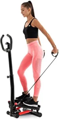 Produktbild von Famanu Mini Stepper Fitness - Schwarz/Rot mit verstellbarer Höhe