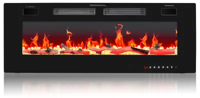 Productafbeelding van Vigevee Elektrische kachel, 50 inch, wandmodel, 750/1500W, met WLAN-app, afstandsbediening, timer en 12 vlamkleuren, geschikt voor de woonkamer
