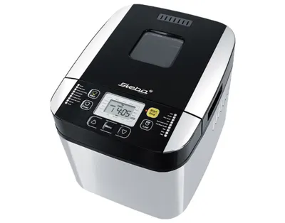 Produktbild von Steba BM 1, 1 kg, Startzeitvorwahl, Bullauge, Variable einstellbare Krustenbräunung, 450 W, Schwarz, Edelstahl