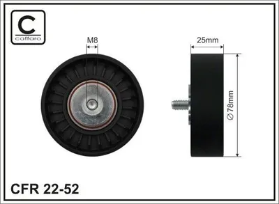 Produktbild von CAFFARO 22-52 Umlenkrolle Keilrippenriemen 78mm für VW Transporter IV Bus (70B, 70C, 7DB, 7DK, 70J, 70K, 7DC, 7DJ) Transporter IV Kastenwagen
