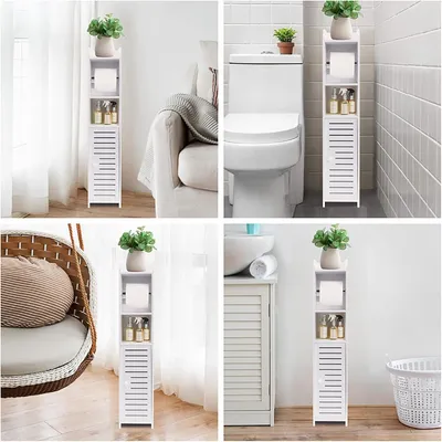 Immagine prodotto di Armadio da bagno, design salvaspazio, facile da montare, BIANCO