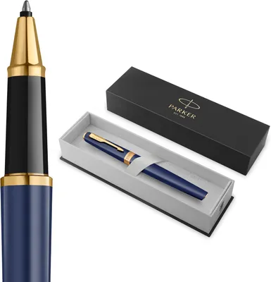 Productafbeelding van Parker Meridian Rollerball Pen - Blauwe lak met gouden accenten - Fijne penpunt - Handschriftpennen & schrijfwaren