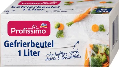 Gefrierbeutel 1 l mit Verschluss, 65 Stück