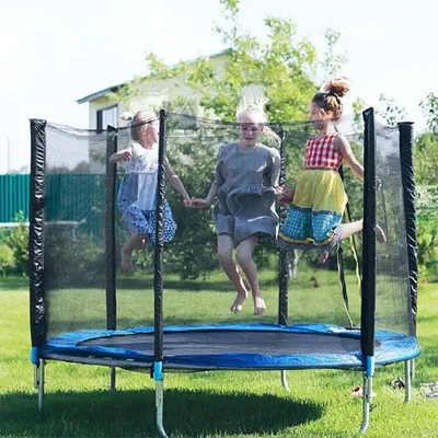 Produktbild von Trampolin Gartentrampolin Ø183cm,Komplettset Kindertrampolin Outdoor Trampolin mit Sicherheitsnetz  Blau