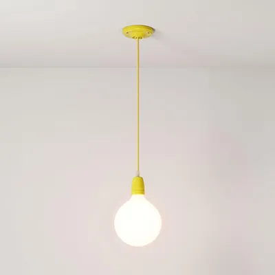 Immagine prodotto di Creative-Cables Lampada a sospensione  Italy completa di cavo tessile e finiture in porcellana colorata