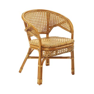 Kobolo Stuhl Rattanstuhl Sessel Rattansessel -NIMES- mit Wiener Geflecht - natur