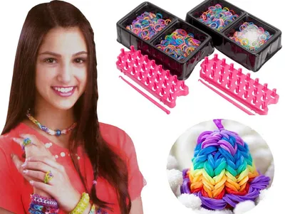 Produktbild von QULKI Loom Bands Gummis Armbänder Set mit Clips