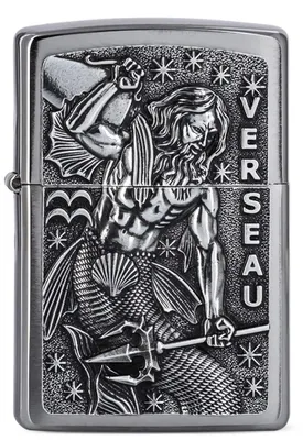 Produktbild von Zippo Sturmfeuerzeug - Zodiac - Verseau, Brushed Chrome, Emblem - Nachfüllbar -