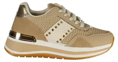 Produktbild von Eleganter Damensportschuh in Beige mit goldenen Akzenten und Strass