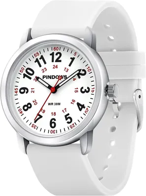Productafbeelding van Damen polshorloge, analoog, medisch horloge met lichtgevend wijzerplaat, siliconen band, 30 meter waterdicht, quartz uurwerk, uni