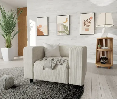 Produktbild von S-STYLE MÖBEL - Modernes Sessel Mette aus Cord-Stoff