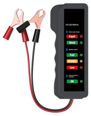Immagine prodotto di Tester per batterie auto 12V 6 LED indicano lo stato dell'alternatore e controllano lo strumento diagnostico per auto
