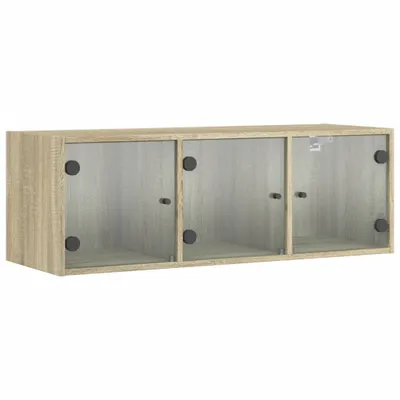 Produktbild von vidaXL Wandschrank mit Glastüren Sonoma-Eiche 102x37x35 cm