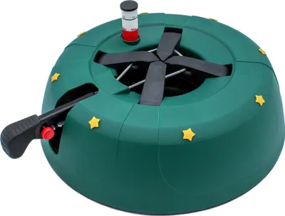 Image de Support pour sapin de Noël vert avec technique de câble unique et levier à pied - 32 cm - Support pour sapin de Noël avec réservoir d'eau pour arbres jusqu'à 2 m - Support pour sapin de Noël Arrêt pour arbre