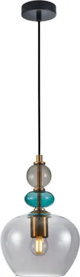 Zdjęcie produktu dla Lampa wisząca dekoracyjna multikolor szklany klosz do salonu sypialni 1xE27 40W BUSCO Italux