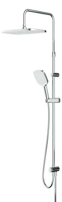 Duschsystem ohne Armatur, Regendusche, quadratischer Kopf, chrom