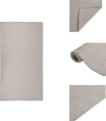 Produktbild von vidaXL Outdoor-Teppich Flachgewebe 80x150 cm Taupe - Teppiche