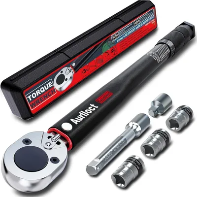 Obrázok produktu pre Sada momentových kľúčov 1/2 palca, 20-230 Nm, 6-dielna, s predlžovacou tyčou a zásuvnicami, určená pre automobily/motocykle