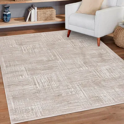 Immagine prodotto di Tappeto Mazovia Beige Moderno Astratto - Soggiorno, Camera da letto, Sala da pranzo, Ufficio - Pile basso - Rettangolo - Elegante - 120x170 cm
