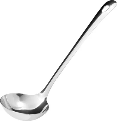 Produktbild von Fackelmann Schöpflöffel 30 cm LARA, Küchenhelfer aus Edelstahl, Soßenlöffel mit praktischer Öse (Farbe: Silber)