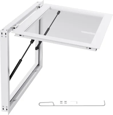 Produktbild von SucceBuy Imbissfenster (9165 x 610 mm), Servicefenster mit Aluminiumrahmen für Verkaufsanhänger, Servierfenster mit 85°-Öffnungswinkel für Foodtrucks, wetterfestes Fenster für mobile Verkaufsstände
