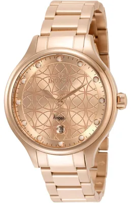 Produktbild von Invicta Angel 35826 Damenuhr - Quarzwerk - Edelstahl mit roségoldenem Zifferblatt - 38 mm
