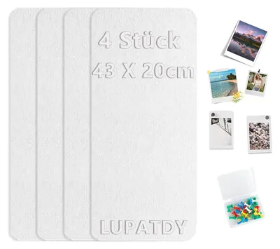 Produktbild von 4 Filz-Pinwände – 43 x 20 cm für Fotos und Notizen